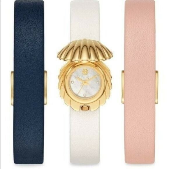 NIB Tory Burch shell leather watch gift set main image 6